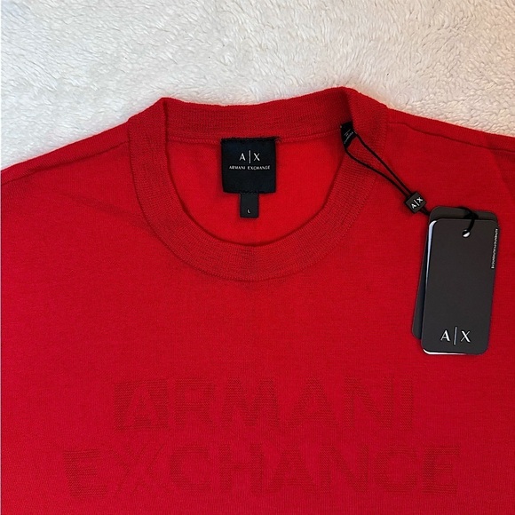 Armani Exchange Men’s Long Sleeve Sweater Size Large- Color - Red - Picture 6 of 7